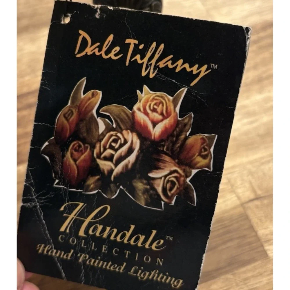 Dale Tiffany Hand Painted RoseBell Lamp Gift Set Candle Holder Wooden Jewelry Bo - Picture 15 of 16